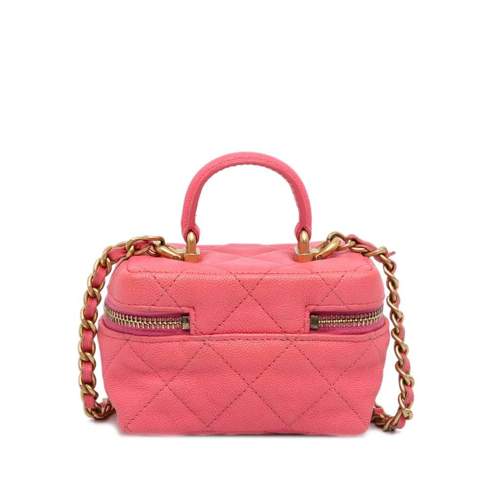 Chanel Micro Caviar Chain Vanity Bag Pink Leather Very good - Inside View