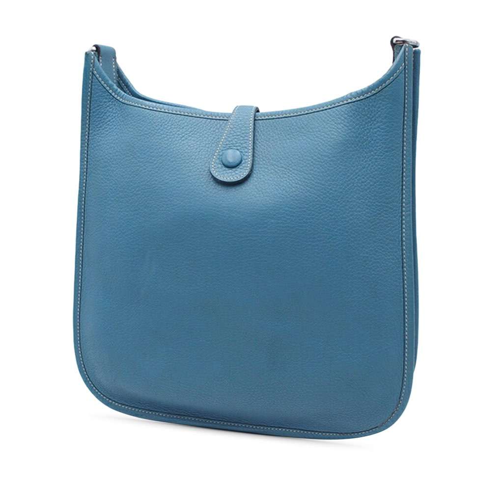 Hermès Clemence Evelyne I GM Blue Leather Very good - Back View