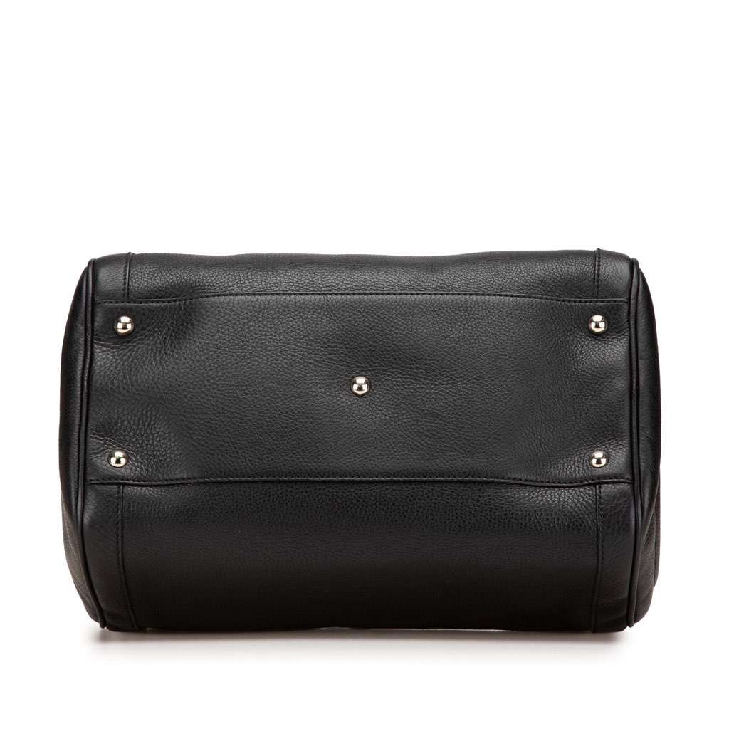 Gucci Medium Pebbled Calfskin Soho Boston Bag Black Leather Good - Inside View