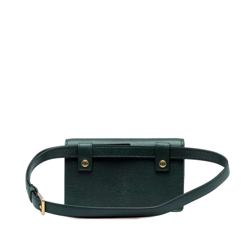 Dior Leather Saddle Belt Bag Green Leather Good - Inside View