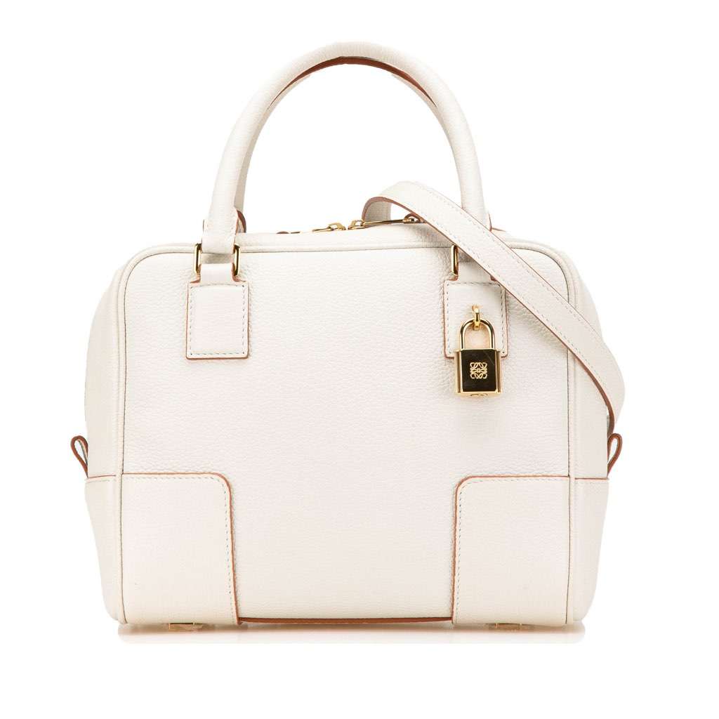 Loewe Leather Amazona Square 19 White Leather Very good - Front View