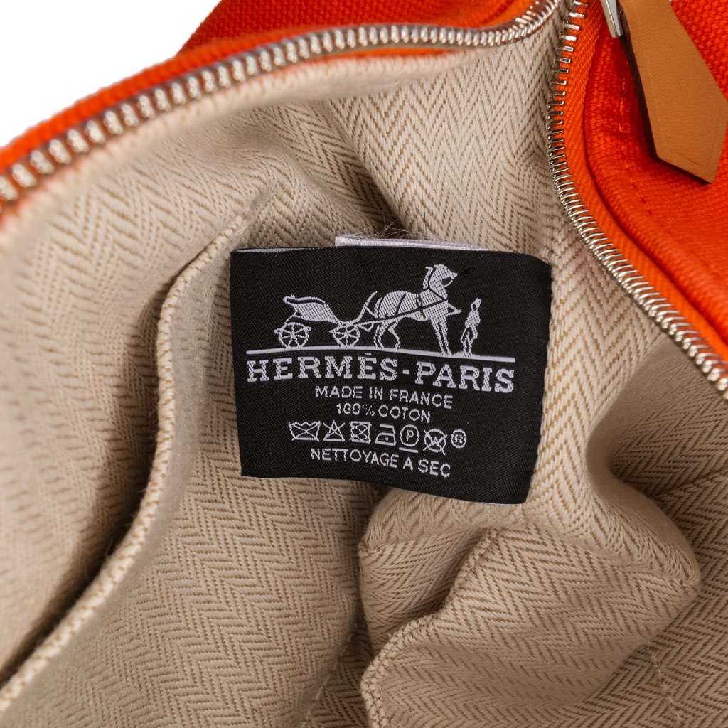 Hermès Small Canvas Bride A Brac Case Orange Canvas Good condition - Box View