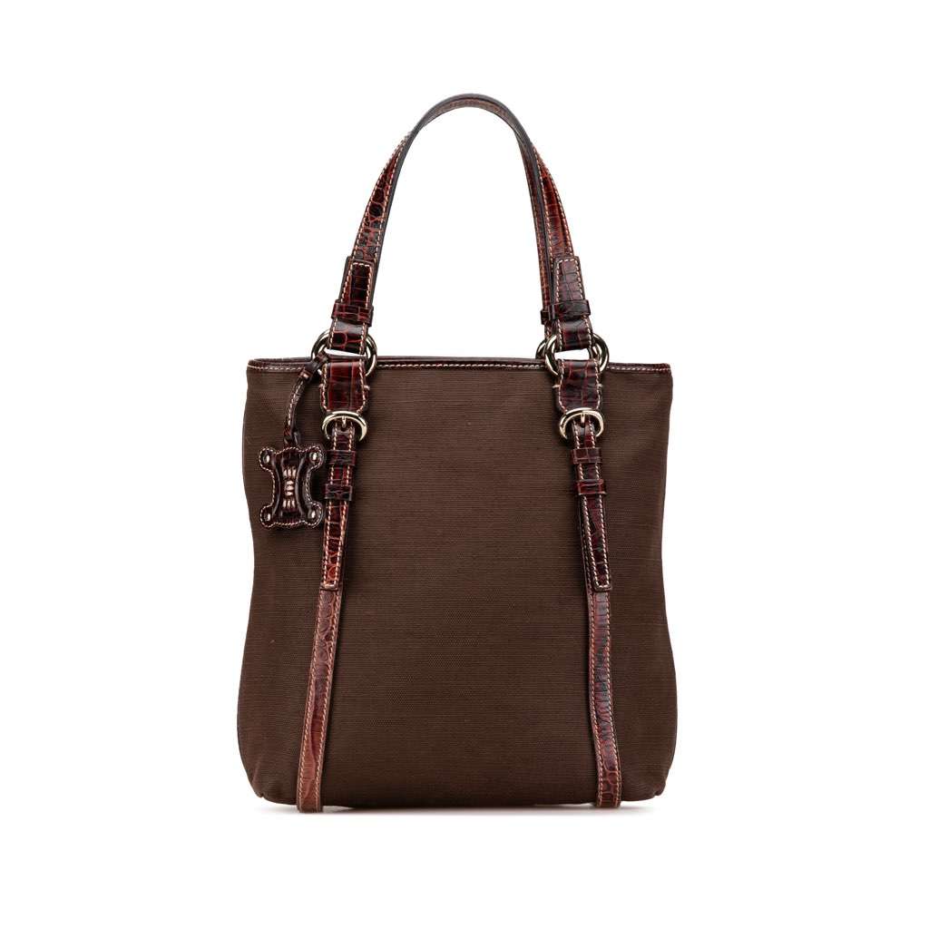 Celine Canvas Tote Brown Canvas Good - Front View