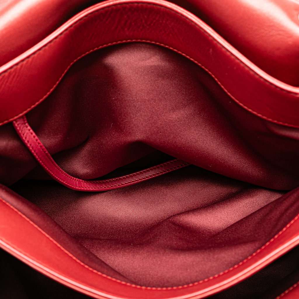 Chanel Maxi Lambskin 3 Accordion Flap Red Leather Very good condition - Box View