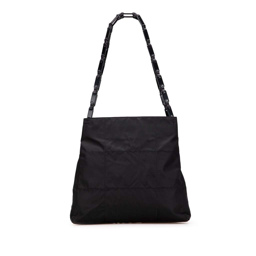 Prada Quilted Tessuto Chain Tote Black Good condition - Front View