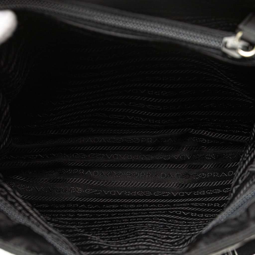 Prada Quilted Tessuto Chain Tote Black Good condition - Box View