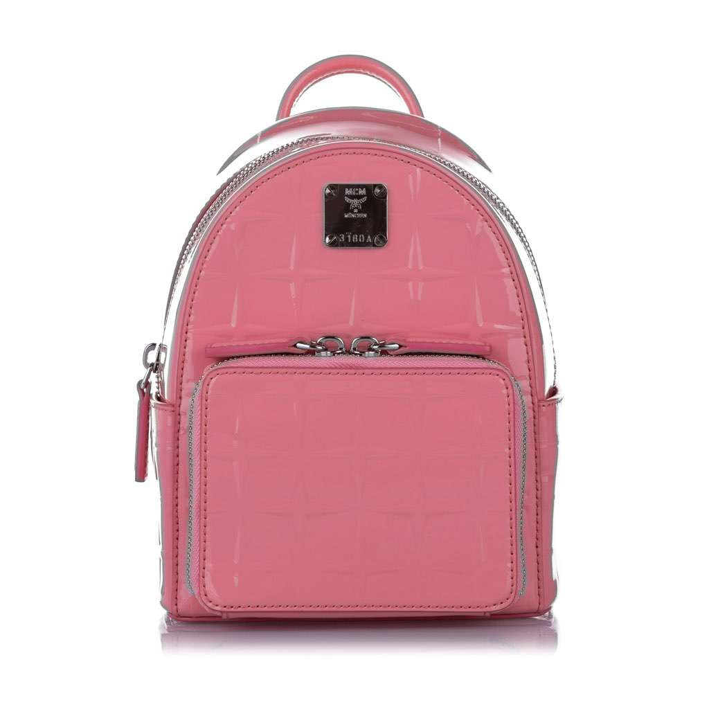 Mcm Patent Leather Backpack Pink Leather Very good condition - Front View