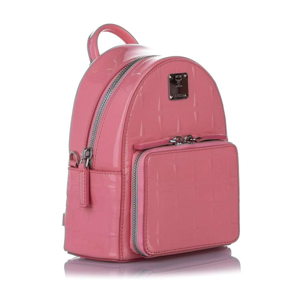 Mcm Patent Leather Backpack Pink Leather Very good condition - Back View