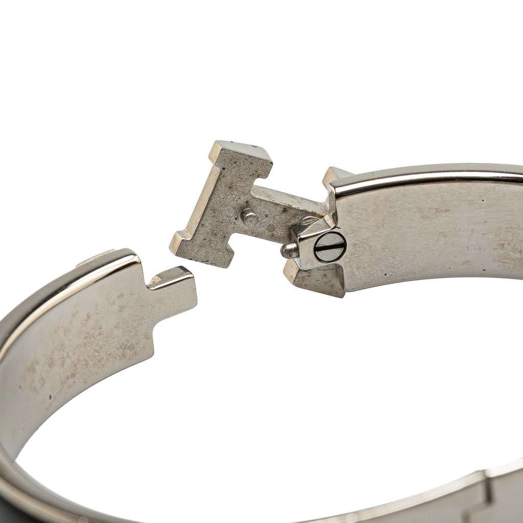 Hermès Narrow Enamel Clic H Bracelet PM Black Good condition - Box View