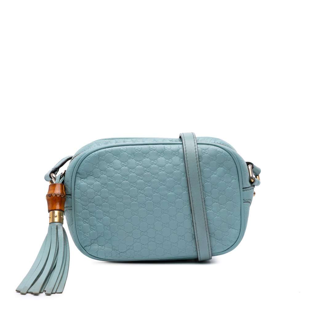 Gucci Microguccissima Sunshine Disco Camera Bag Blue Leather Good condition - Front View
