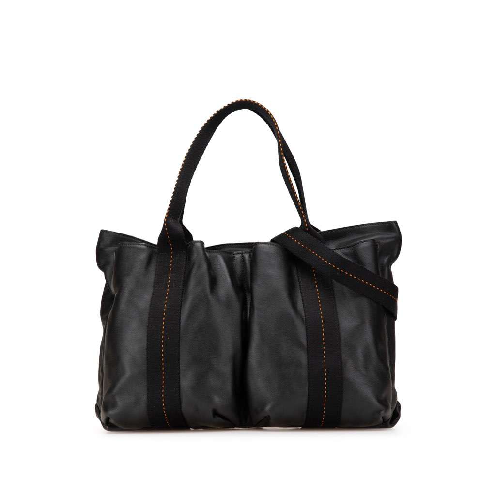 Hermès Caravan Horizontal MM Black Leather Good condition - Front View