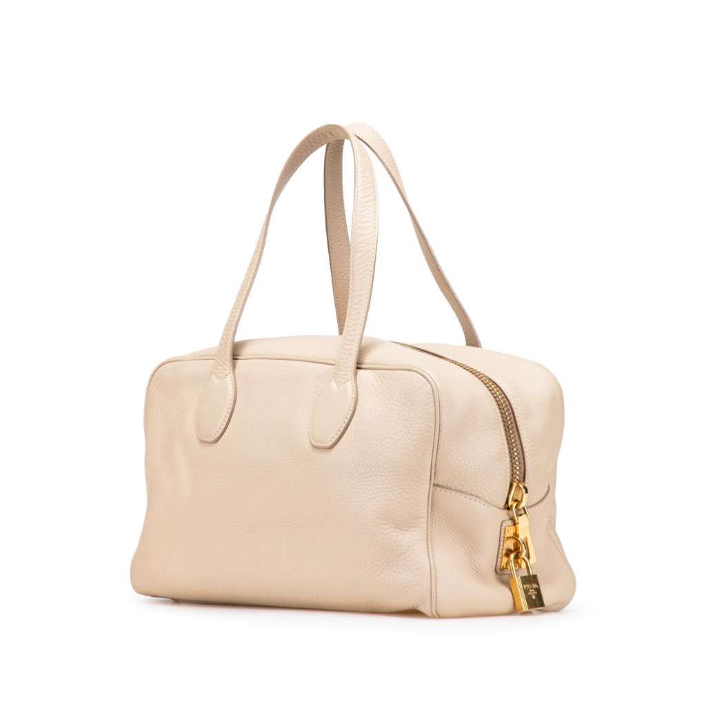 Prada Vitello Daino Shoulder Bag White Leather Very good condition - Back View