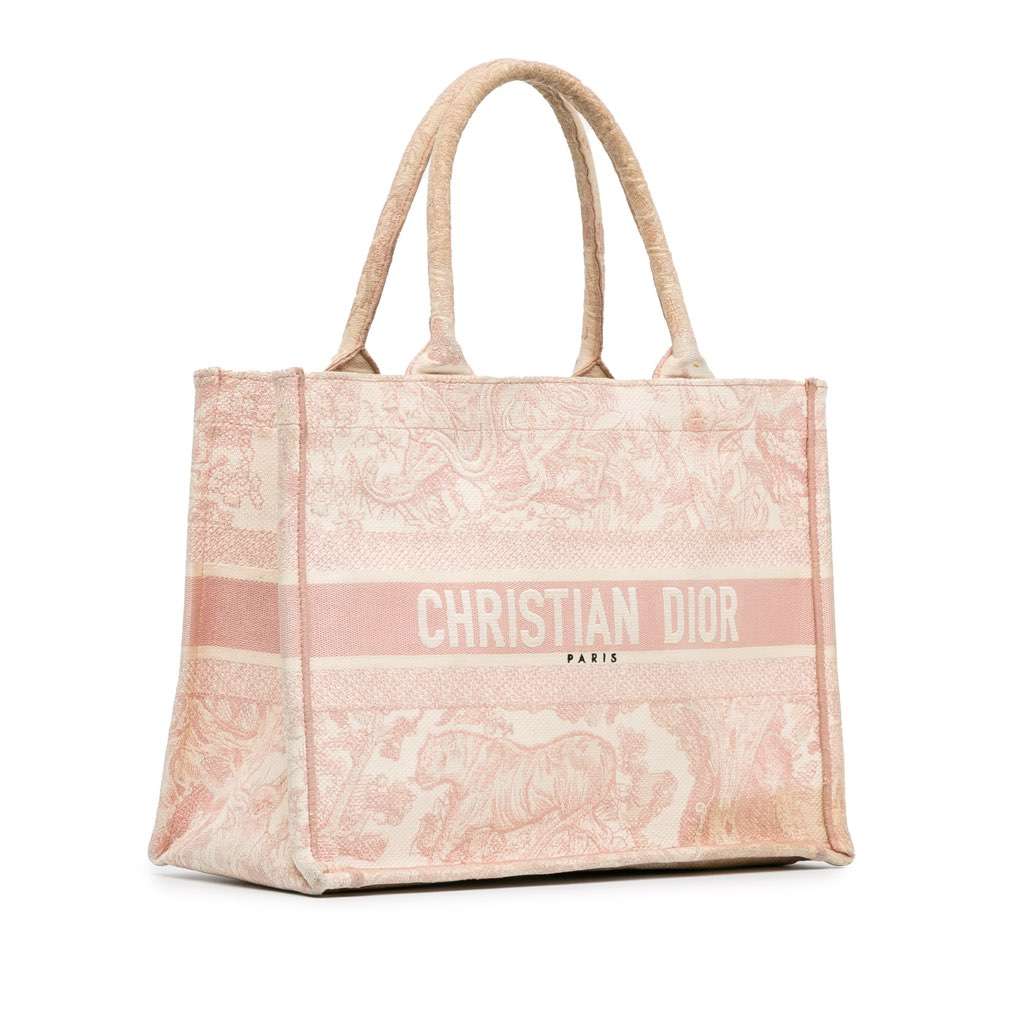 Dior Medium Toile de Jouy Book Tote Pink Canvas Good condition - Back View