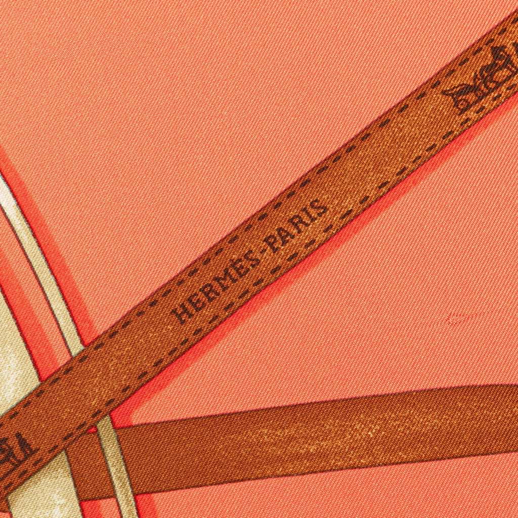 Hermès Attrape Tes Reves Silk Scarf Orange Silk Good condition - Inside View