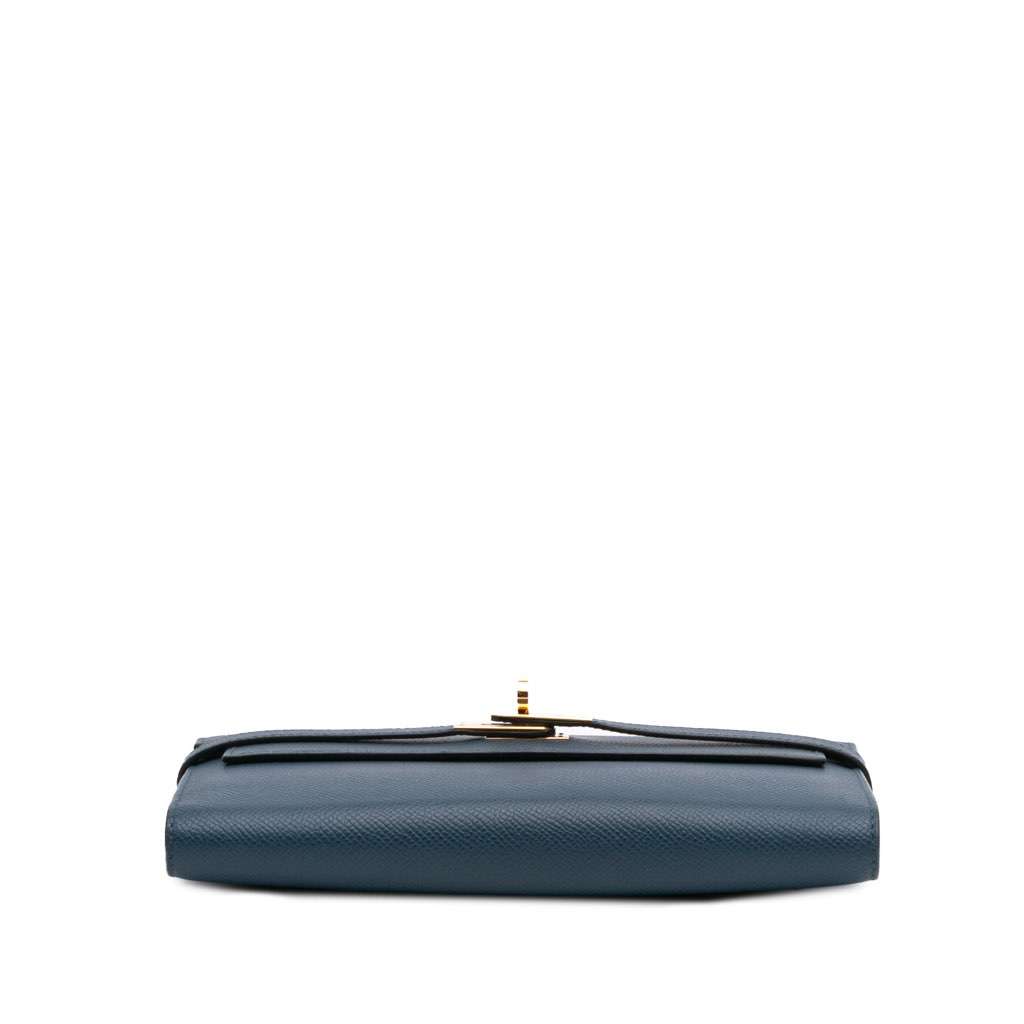 Hermès Epsom Kelly Longue Wallet Blue Leather Good condition - Inside View