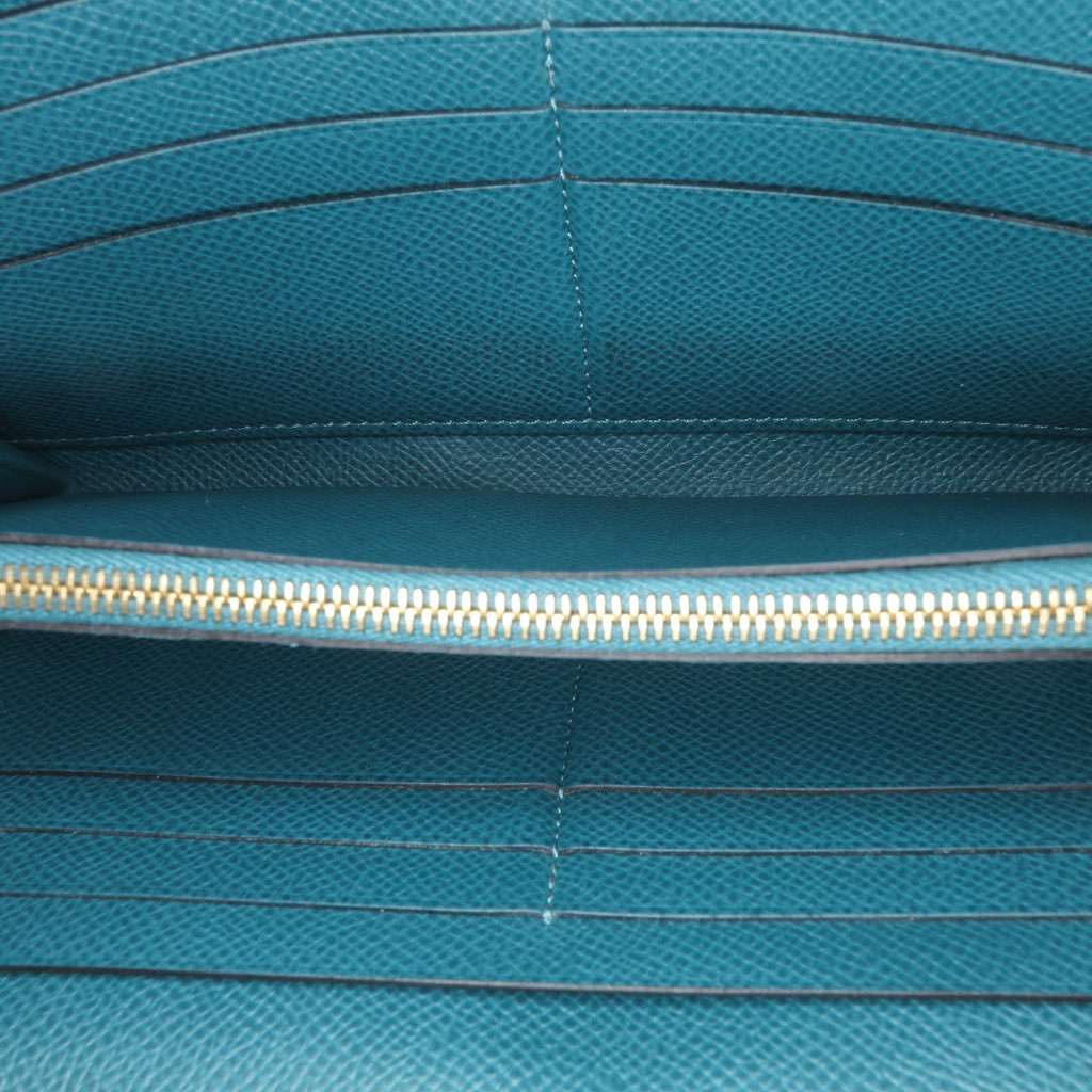Hermès Epsom Kelly Longue Wallet Blue Leather Good condition - Model View