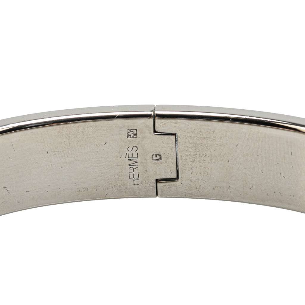 Hermès Narrow Enamel Clic H Bracelet GM Blue Good condition - Model View