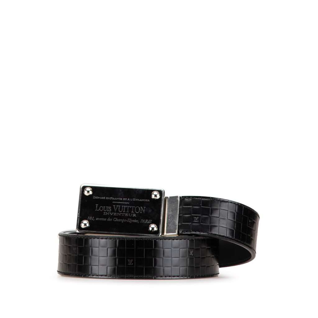 Louis Vuitton Damier Inventeur Belt Black Canvas Good condition - Front View