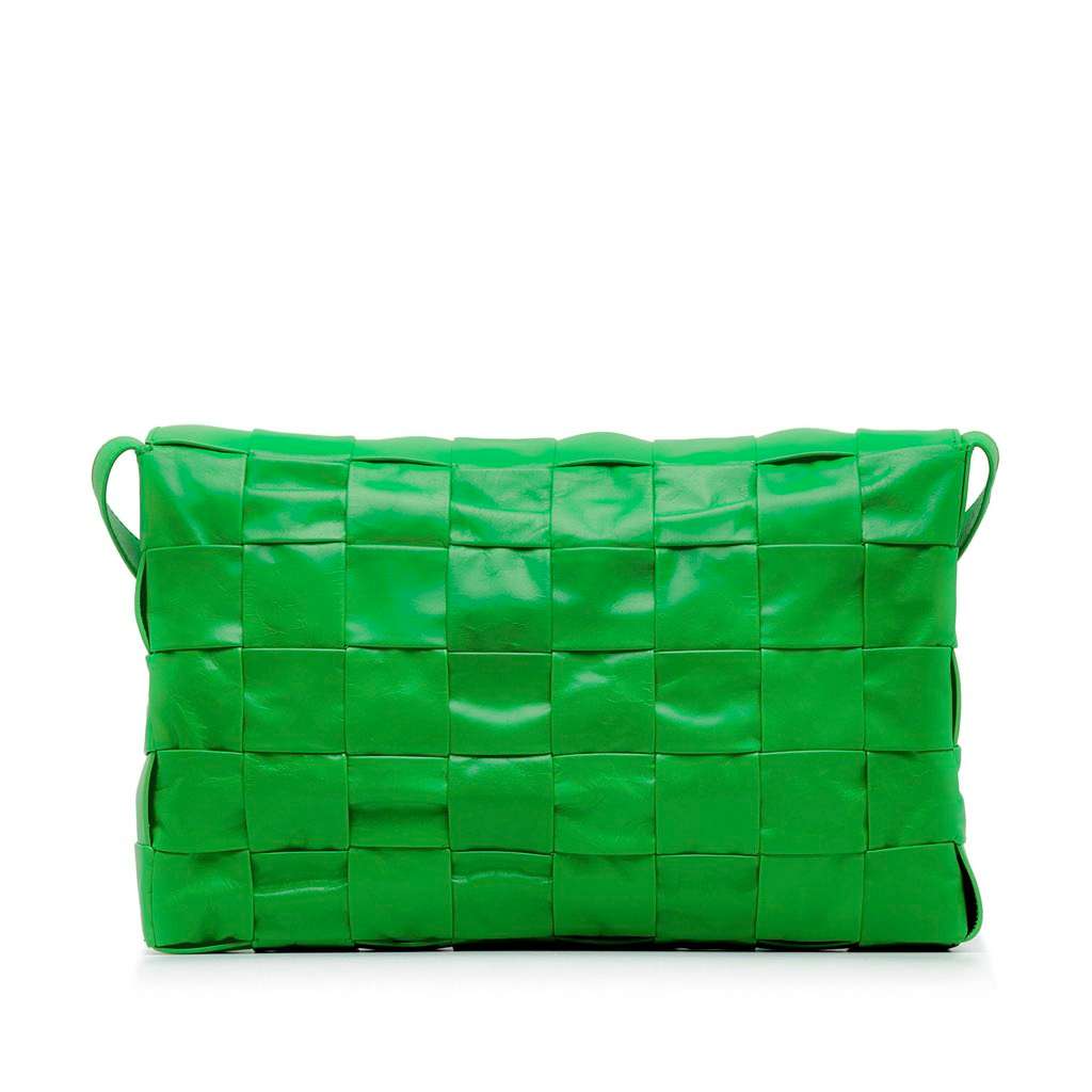 Bottega Veneta Maxi Nappa Intrecciato Cassette Crossbody Green Leather Very good condition - Inside View