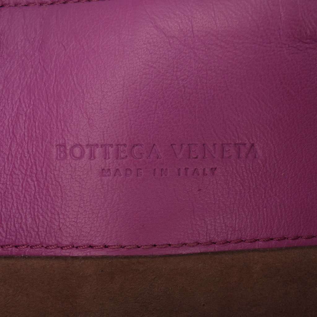 Bottega Veneta Small Nappa Intrecciato Olympia Shoulder Bag Purple Leather Very good - Box View