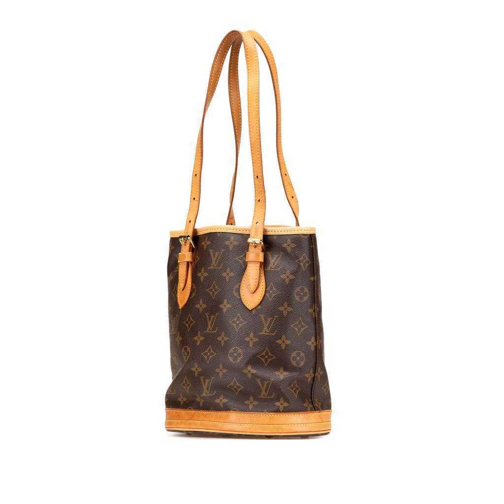 Louis Vuitton Monogram Petit Bucket Brown Canvas Good condition - Back View