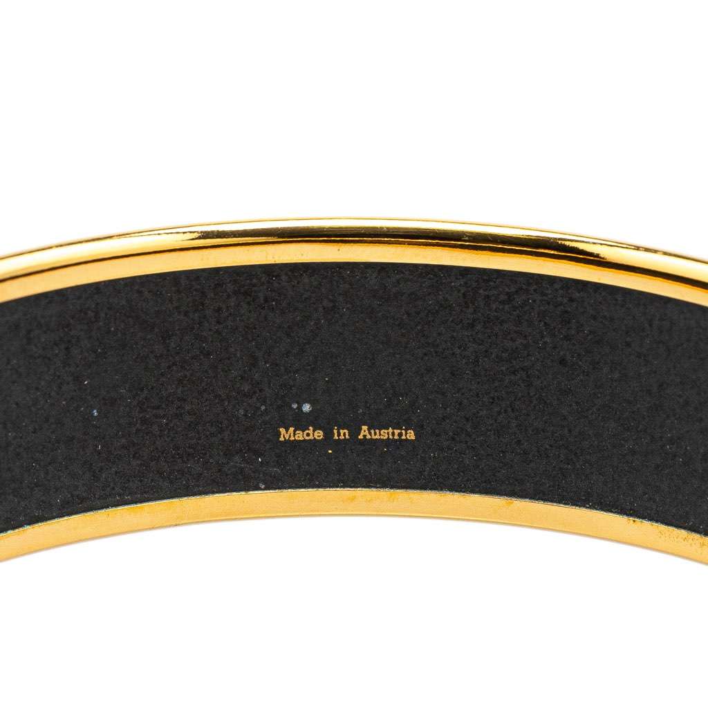 Hermès Wide Horse Enamel Bangle 62 Black Good condition - Box View