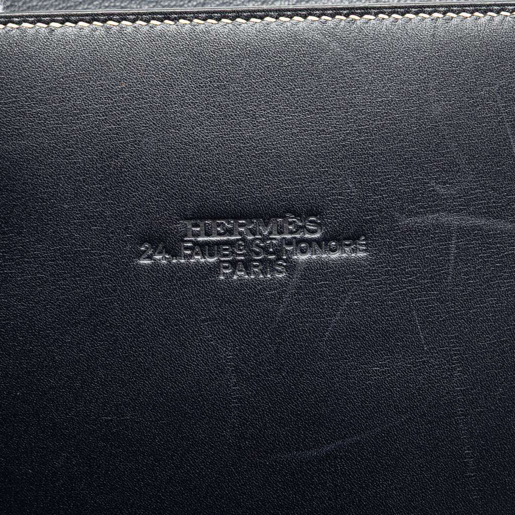 Hermès Box Calf Lucy MM Blue Leather Good condition - Box View