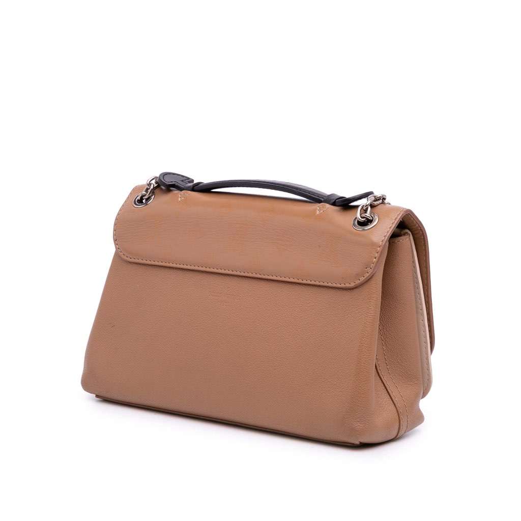 Louis Vuitton Monogram Cuir Plume Ecume Very Chain Satchel Brown Leather Very good - Back View