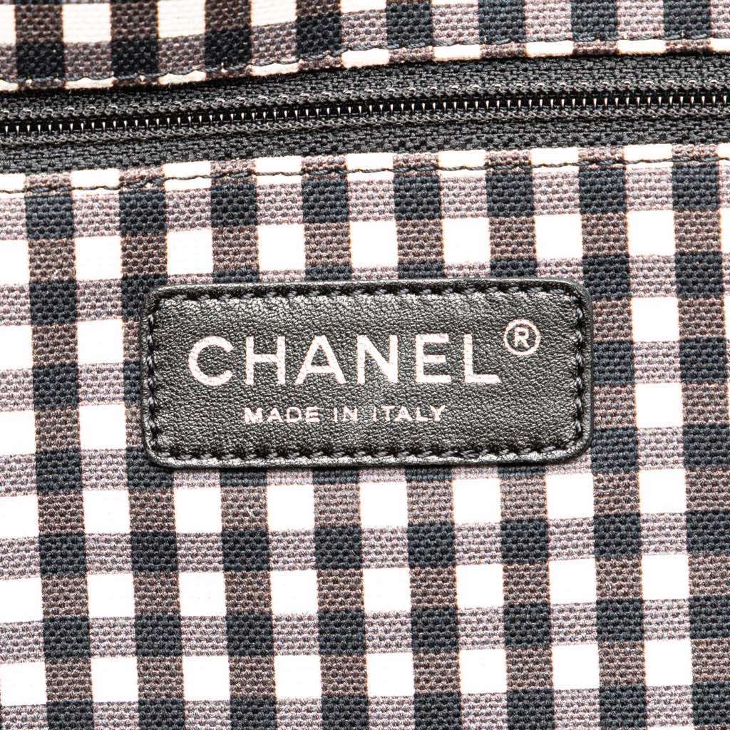 Chanel Printed Canvas Gingham Weekender Tote White Canvas Very good - Box View