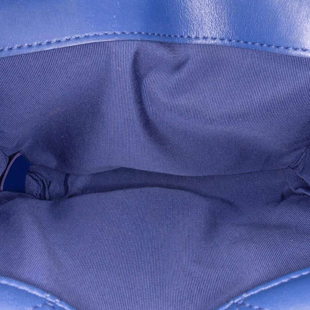 Chanel CC Quilted Calfskin Triple Flap Blue Leather Good - Box View
