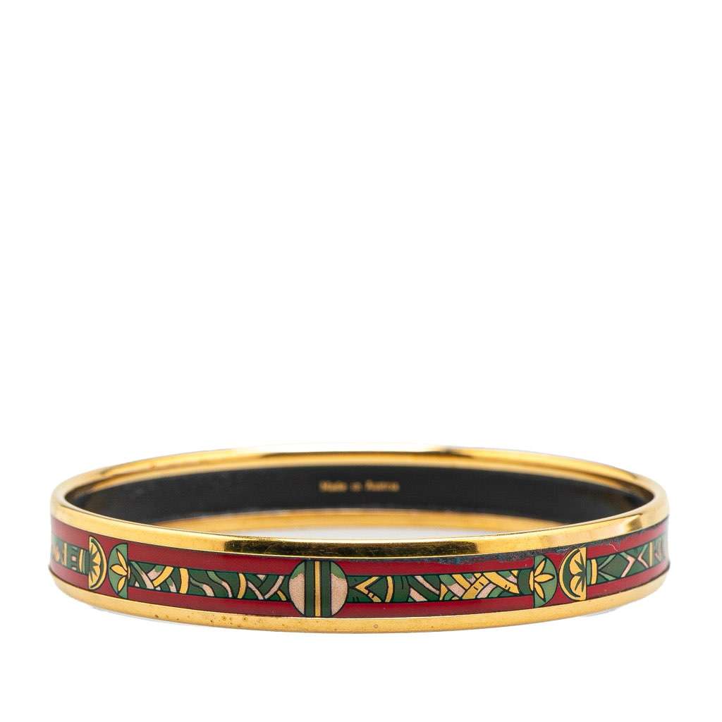 Hermès Narrow Cloisonne Enamel Bangle 62 Red Good condition - Inside View