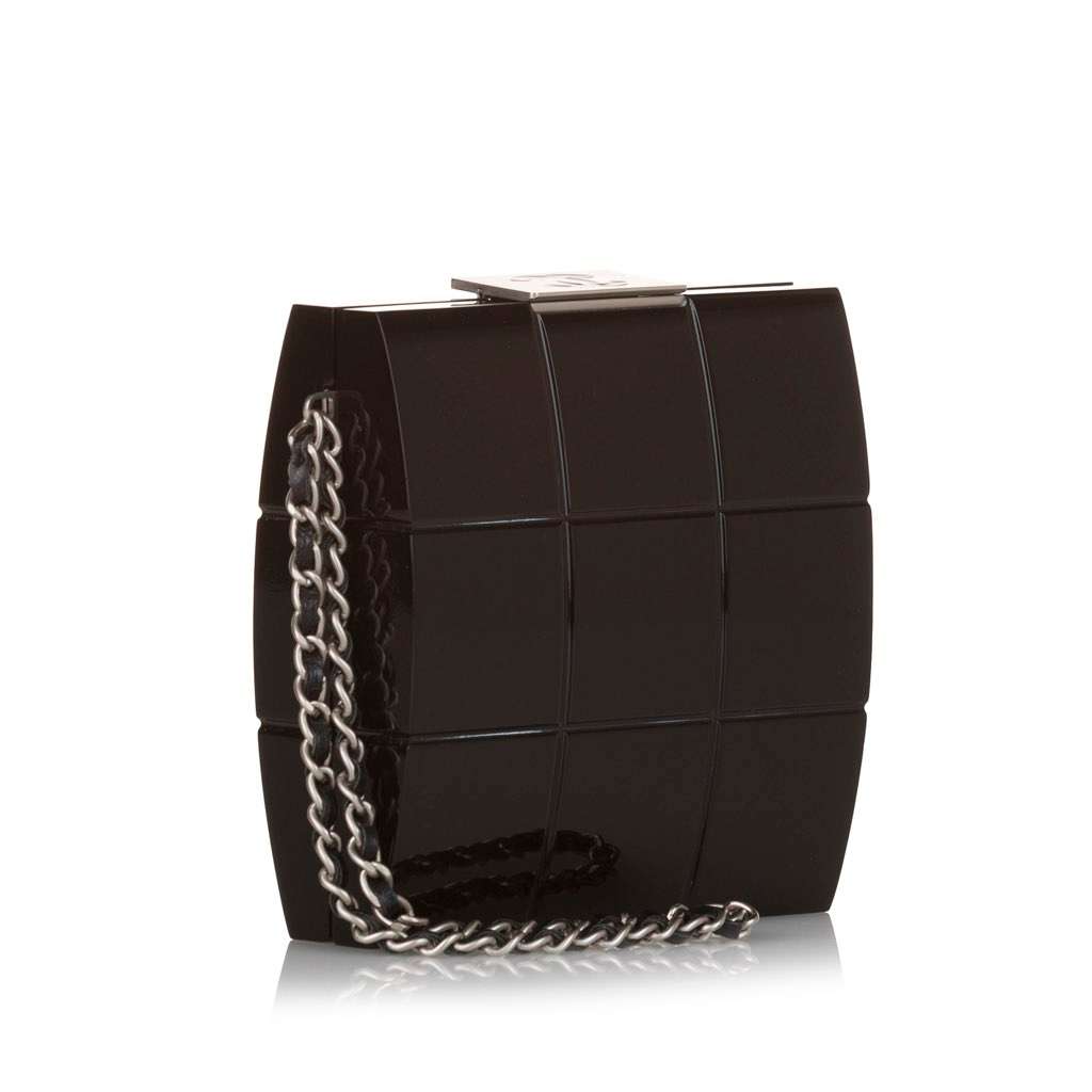 Chanel Choco Bar Lucite Perspex Clutch Black Very good - Back View