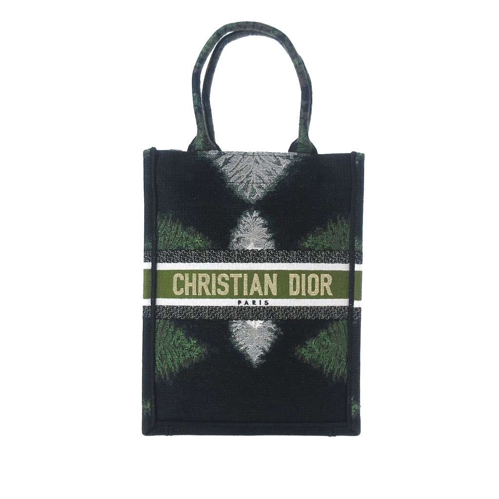 Dior Tie Dye Vertical Book Tote Green Canvas Very good - Front View