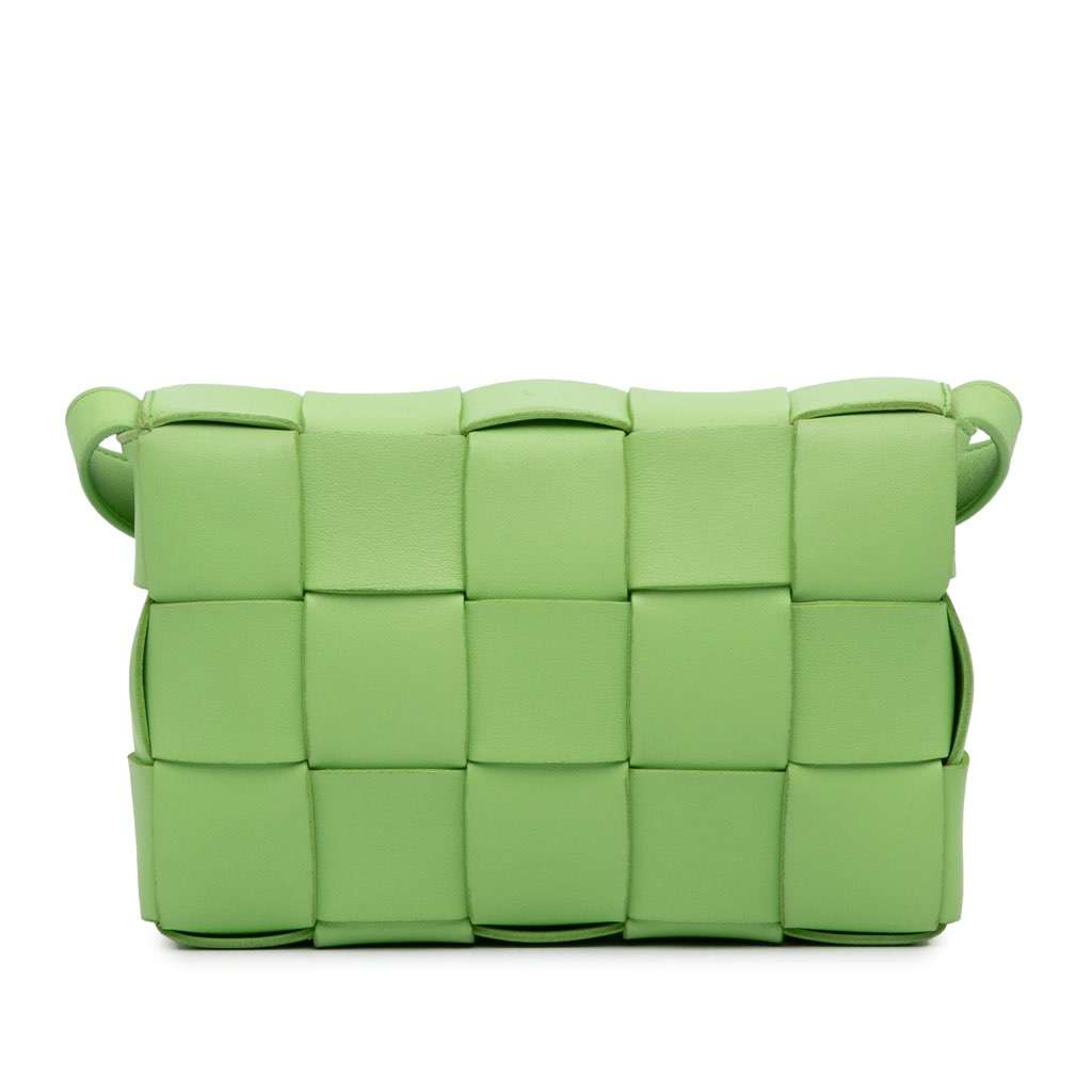 Bottega Veneta Nappa Intrecciato Cassette Crossbody Green Leather Very good - Model View