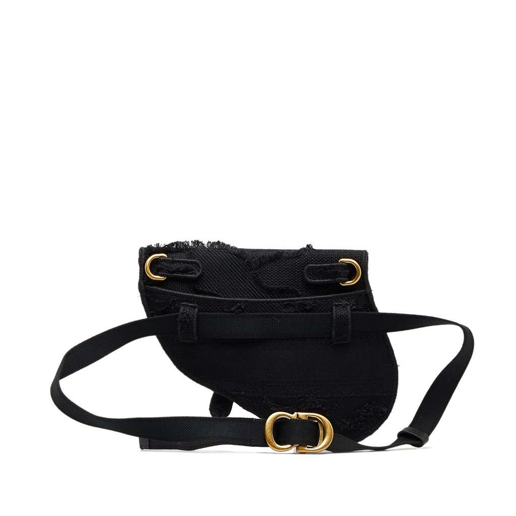 Dior Embroidered Canvas Camouflage Saddle Belt Bag Black Canvas Very good - Inside View