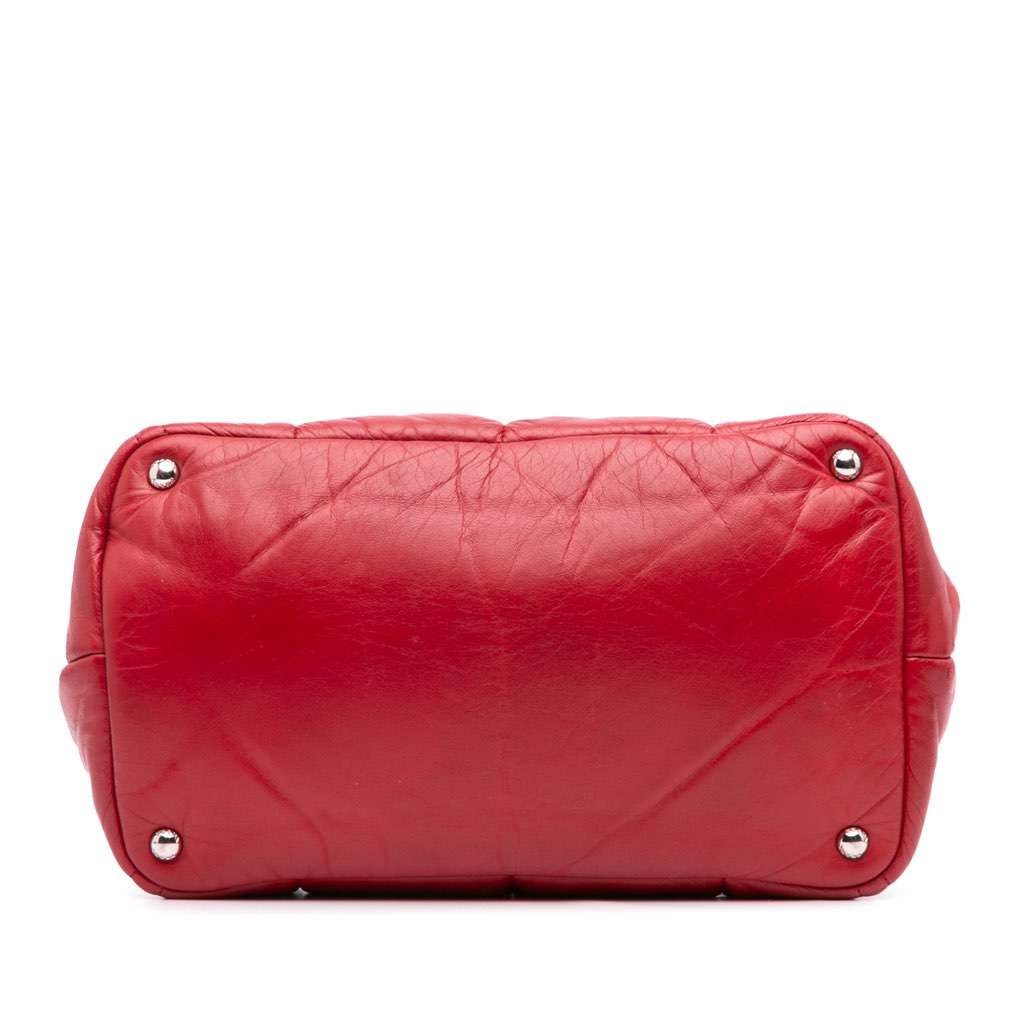 Prada Nappa Bomber Satchel Red Leather Very good - Inside View