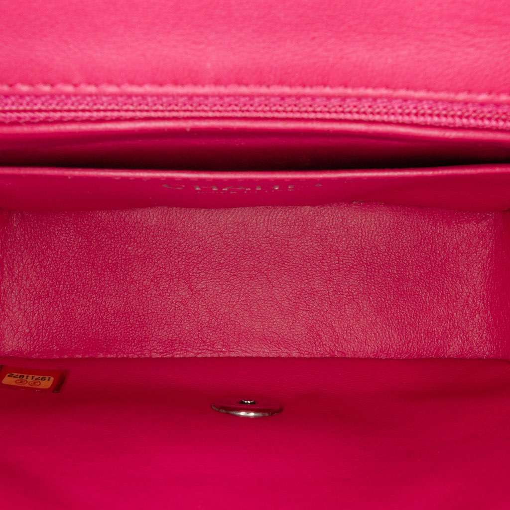 Chanel Mini Square Classic Lambskin Single Flap Pink Leather Very good condition - Model View