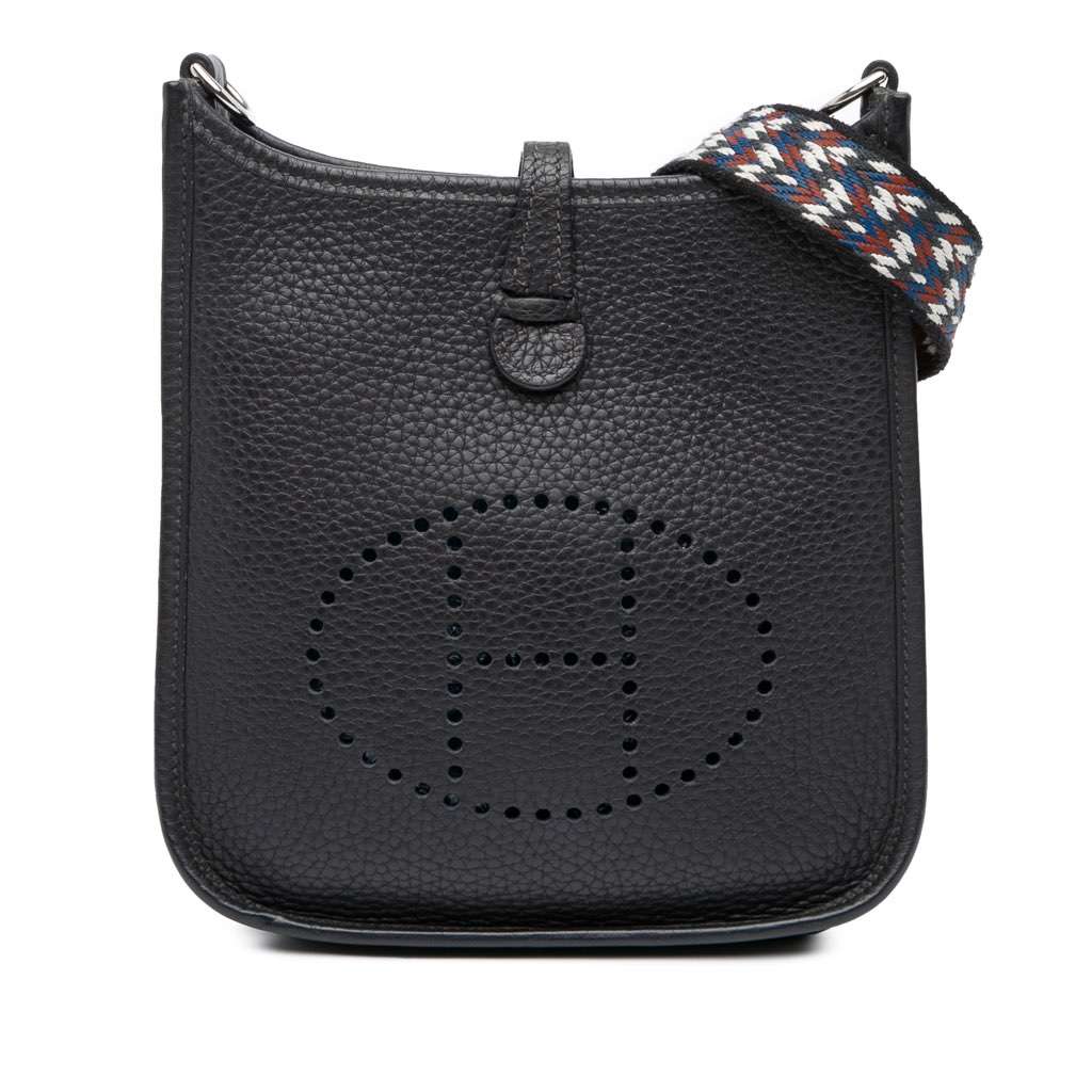 Hermès Clemence Evelyne TPM Blue Leather Good condition - Front View
