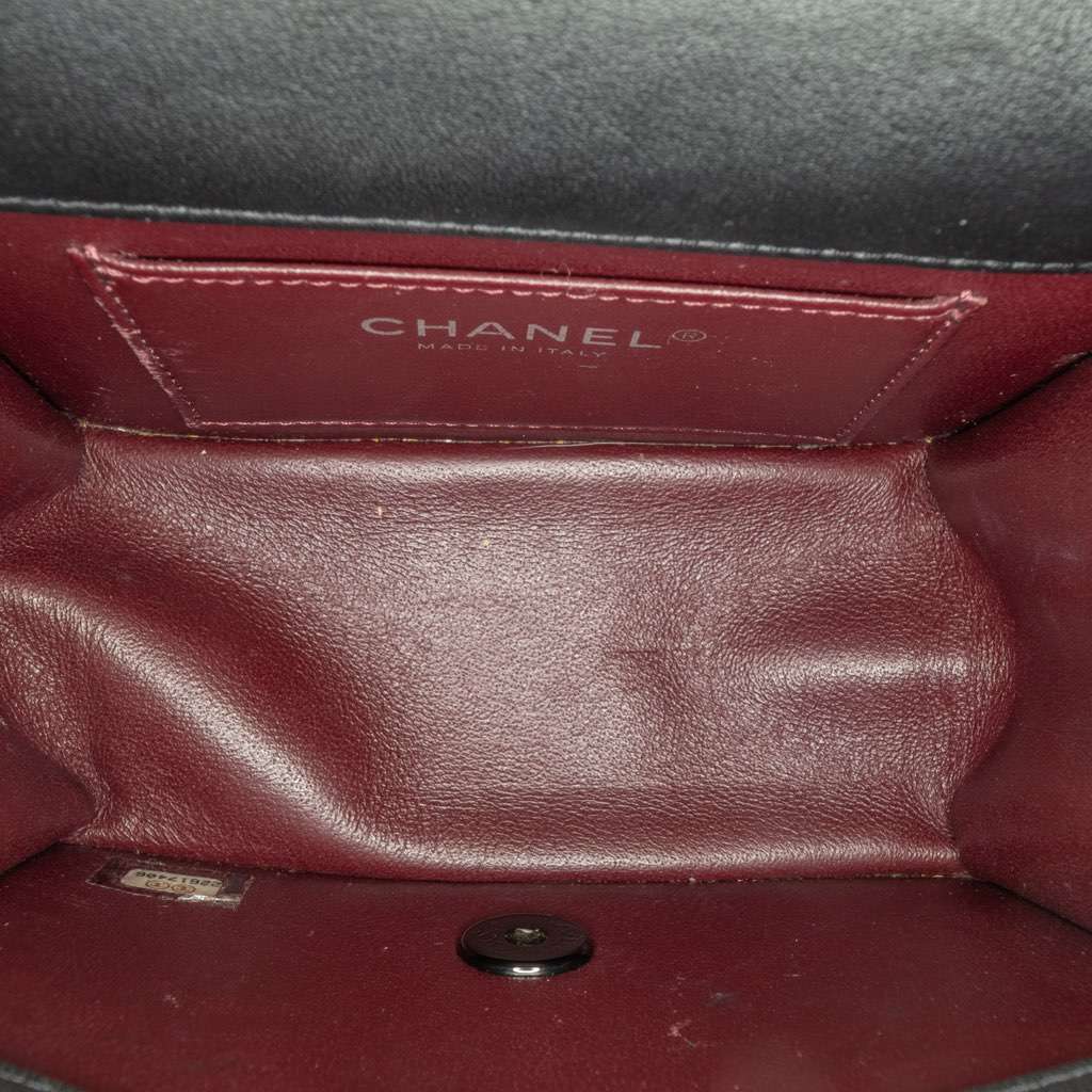 Chanel Mini Calfskin Propeller Flap Black Leather Very good - Model View