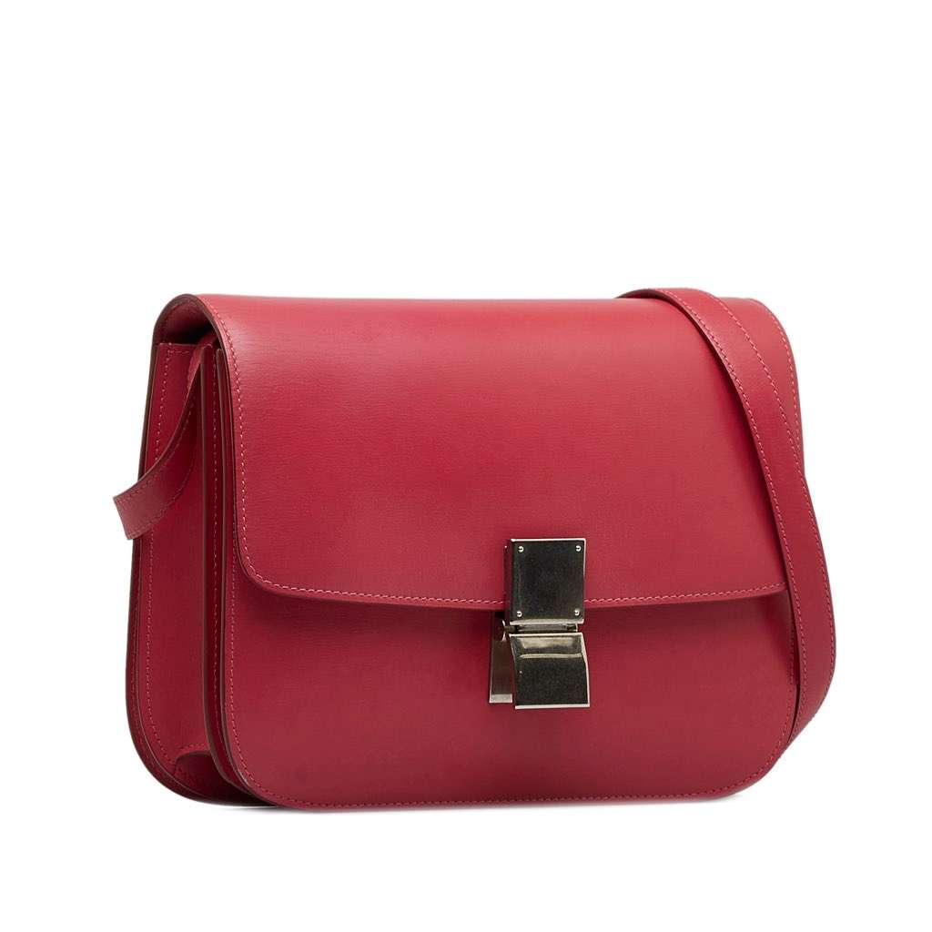 Celine Medium Calfskin Classic Box Pink Leather Very good - Back View
