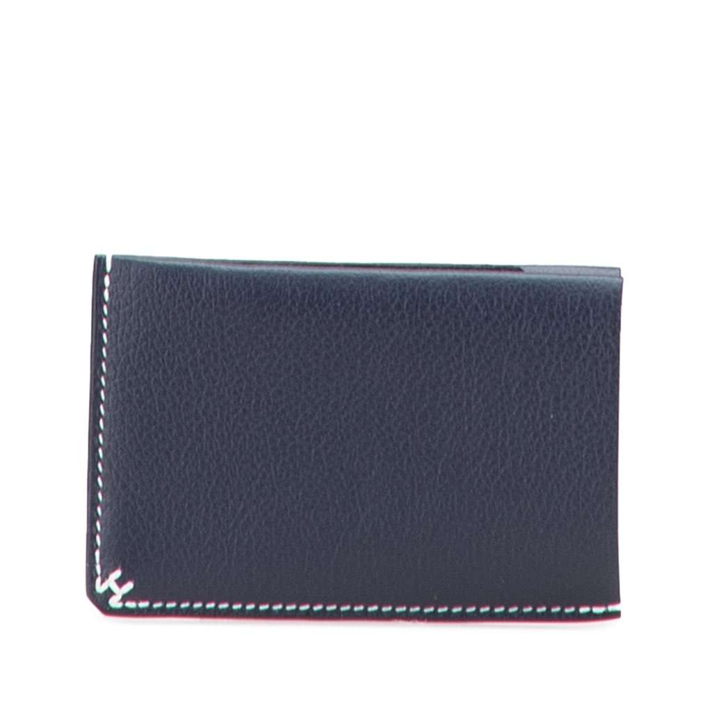 Hermès Evercolor H Series Card Case Blue Leather Good condition - Front View