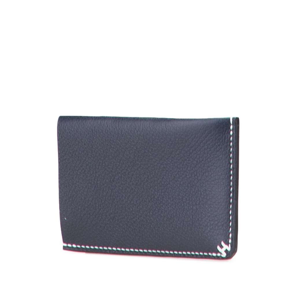 Hermès Evercolor H Series Card Case Blue Leather Good condition - Back View
