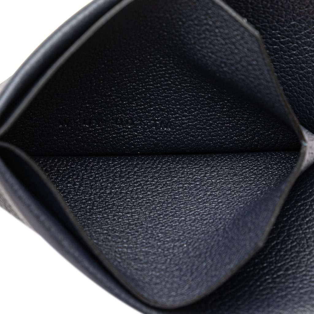 Hermès Evercolor H Series Card Case Blue Leather Good condition - Model View