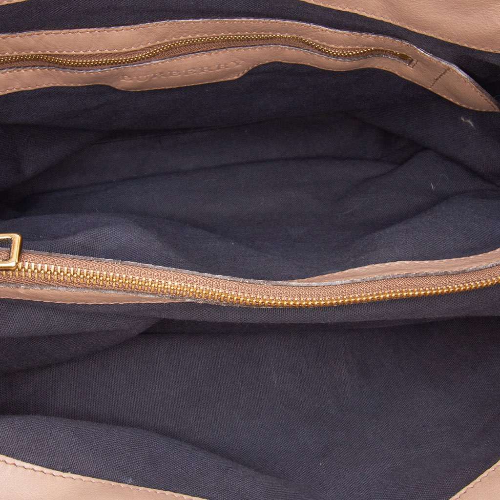 Burberry Large House Check Canvas Aurelia Satchel Brown Canvas Good condition - Model View