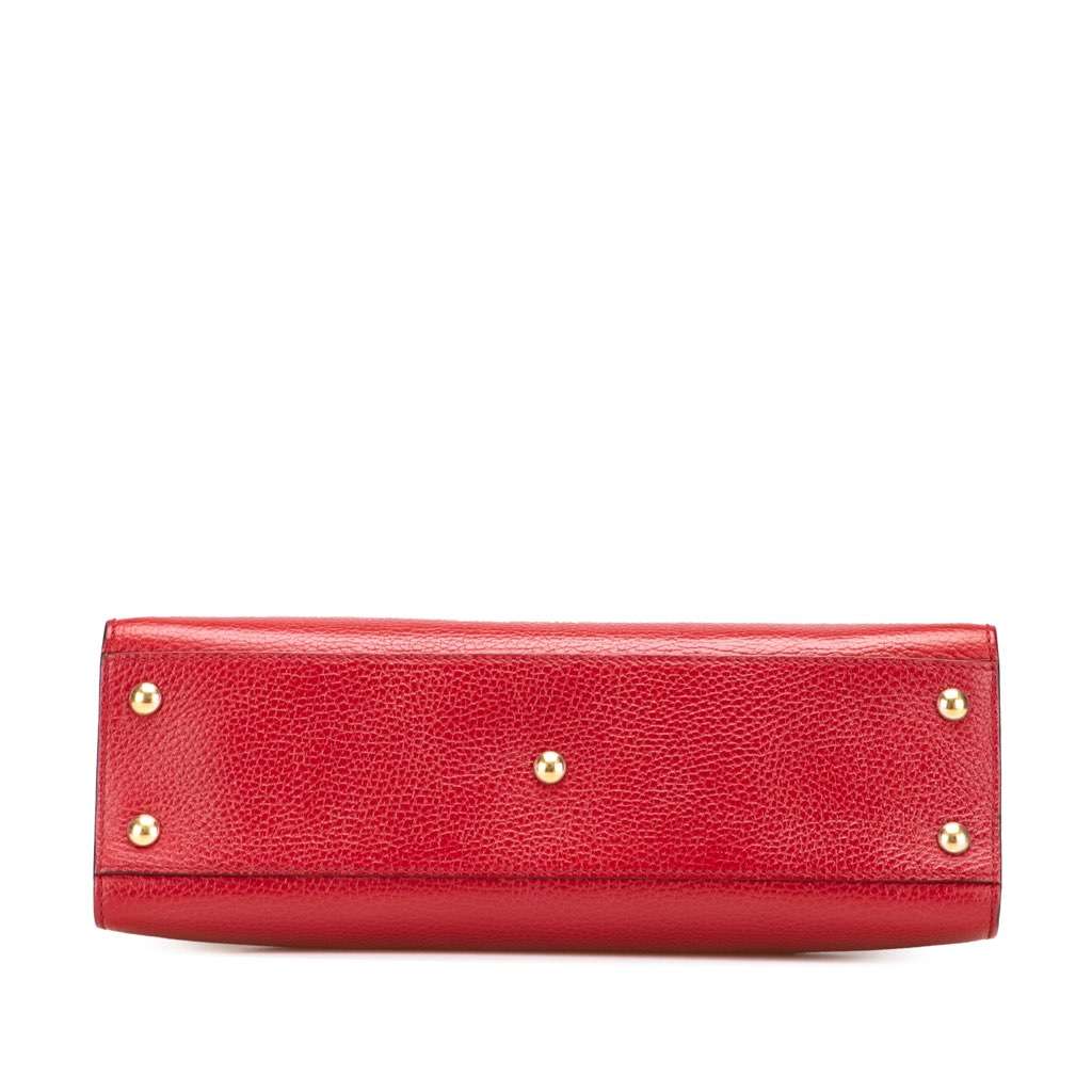 Gucci Medium Tricolor Pebbled Calfskin Soho Convertible Top Handle Bag Red Leather Very good - Inside View