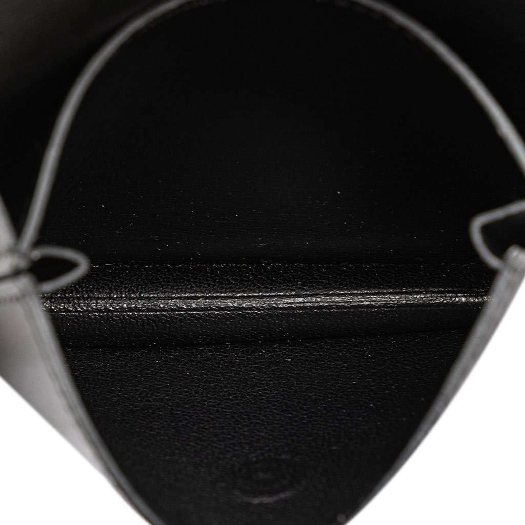 Hermès Box Calf Card Holder Black Leather Good condition - Box View