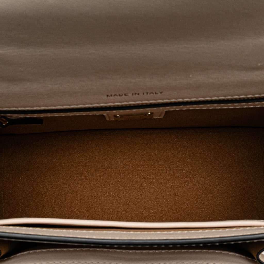 Mcm Small Visetos Coated Canvas Colorblock Patricia Pocket Top Handle Bag Brown Canvas Good - Model View