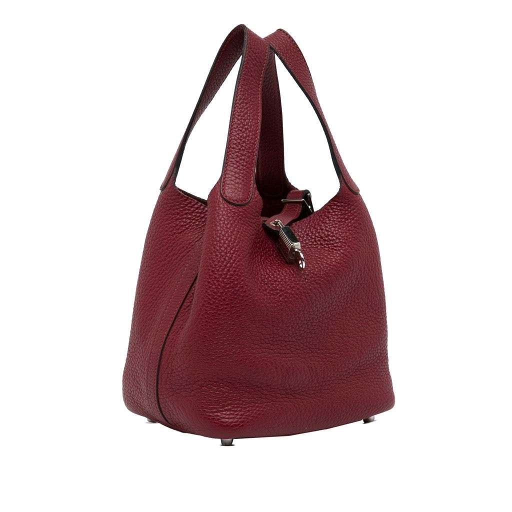 Hermès Clemence Picotin Lock 18 Red Leather Good condition - Back View