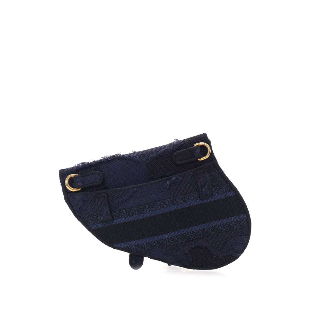 Dior Canvas Embroidered Camouflage Saddle Belt Bag Blue Canvas Good - Back View