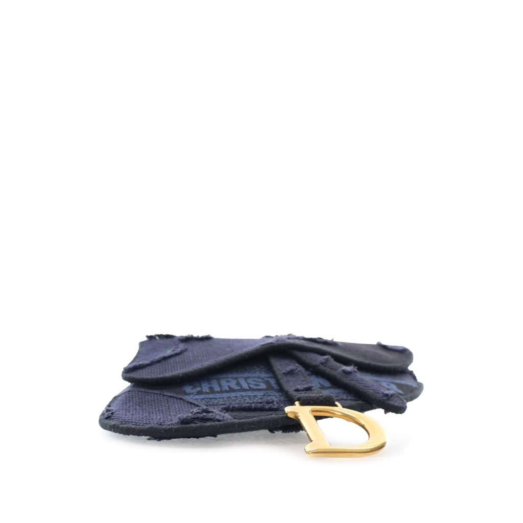 Dior Canvas Embroidered Camouflage Saddle Belt Bag Blue Canvas Good - Inside View